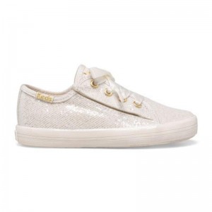 Keds Kickstart Celebrations Junior Lasten Canvas Glitter Ivory | FMYZ39087