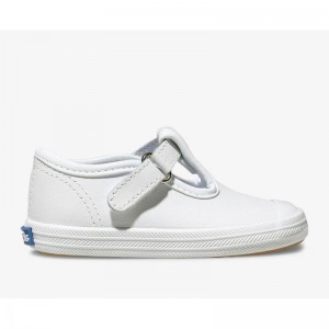 Keds Little Kid's Champion Varvas Cap T-Strap Lasten Sneaker Valkoinen | PAGT92734