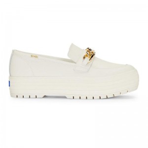 Keds Triple Decker Loafer Lug Chain Applique Ivory Naisten Platform Sneakers Ivory/Gold | KRDL15360