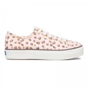 Keds Triple Kick Leopard Canvas Naisten Canvas Pink/Multicolor | TXCU75123