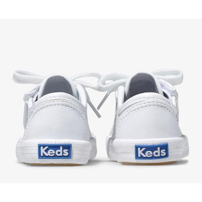 Keds Big Kid's Kickstart Jr. Nahkaiset Lasten Sneaker Valkoinen | YNIV39017