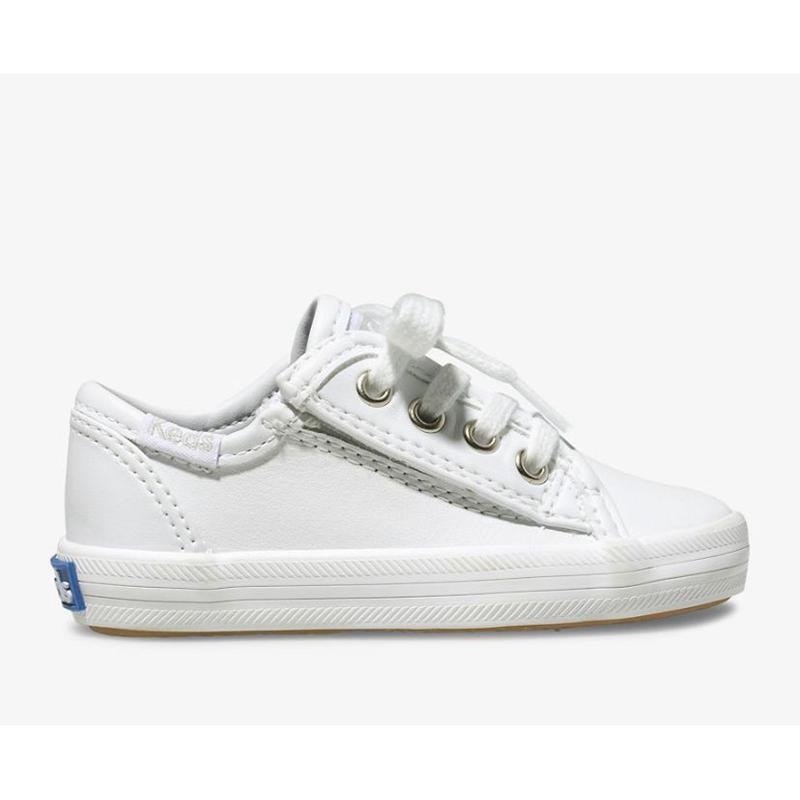 Keds Big Kid\'s Kickstart Jr. Nahkaiset Lasten Sneaker Valkoinen | YNIV39017