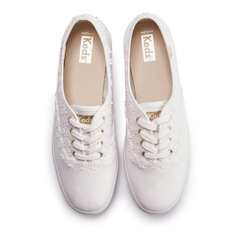 Keds Champion Crochet Trim Canvas Naisten Canvas Valkoinen | CJKV85120