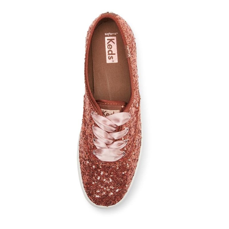 Keds Champion Sequins Cel Burnt Sienna Naisten Canvas Koralli | XRFH69031