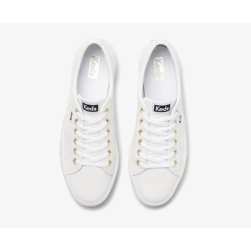Keds Jump Kick Duo Nahkaiset Naisten Platform Sneakers Valkoinen | CPEZ02673