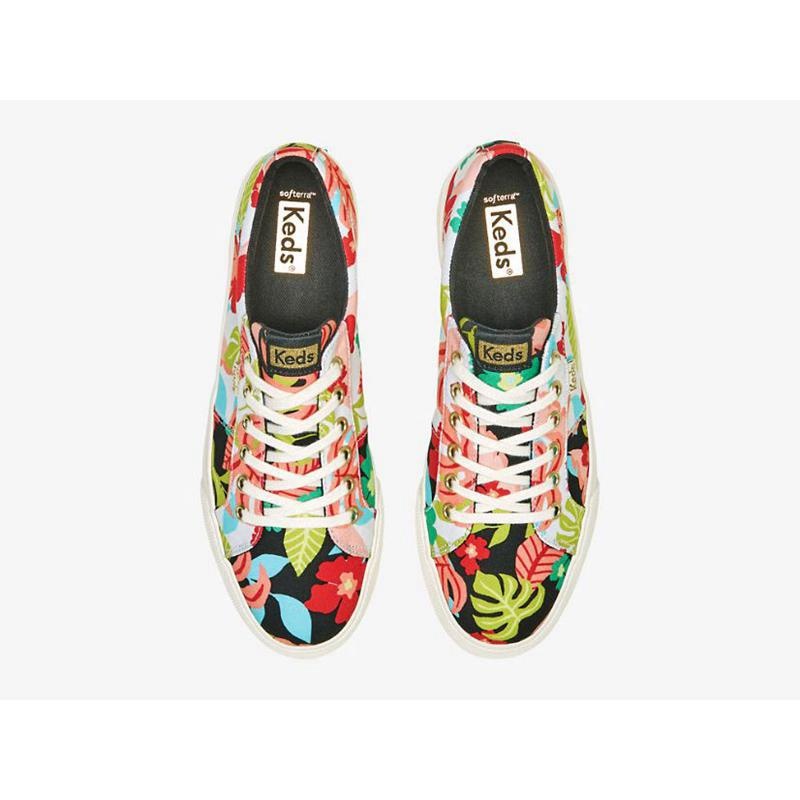 Keds Jump Kick Duo Tropical Print Naisten Platform Sneakers Mustat Koralli | QNKC93027