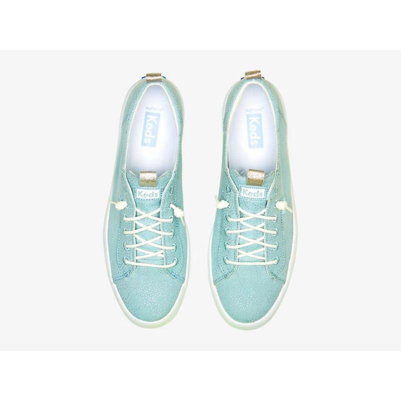 Keds Kickback Canvas Dots Print Naisten Mokkasiinit Vaaleansininen Hopea | RTZF64180