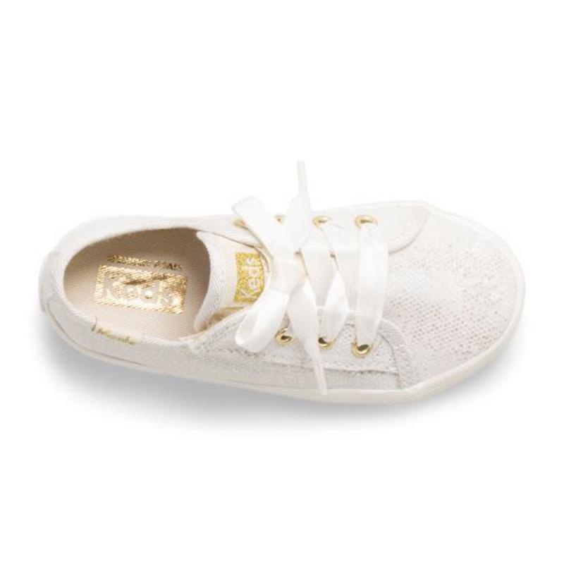 Keds Kickstart Celebrations Junior Lasten Canvas Glitter Ivory | FMYZ39087