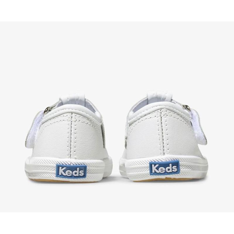 Keds Little Kid's Champion Varvas Cap T-Strap Lasten Sneaker Valkoinen | PAGT92734