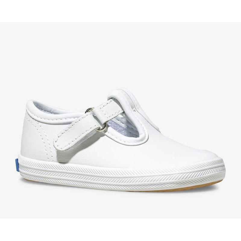 Keds Little Kid's Champion Varvas Cap T-Strap Lasten Sneaker Valkoinen | PAGT92734