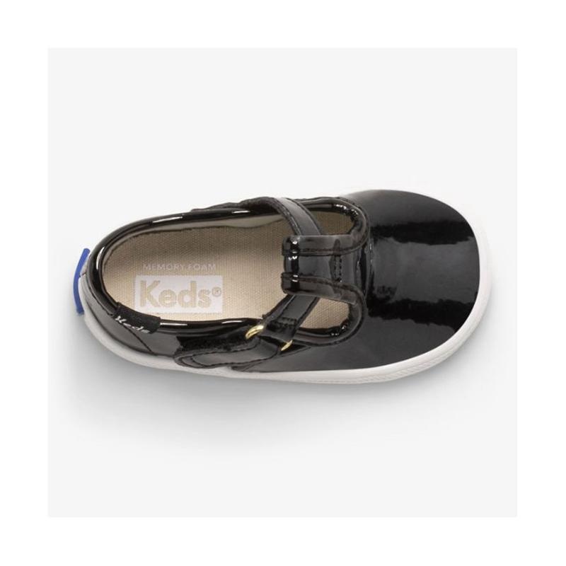 Keds Little Kid's Champion Varvas Cap T-Strap Lasten Sneaker Mustat | ZBPH53290