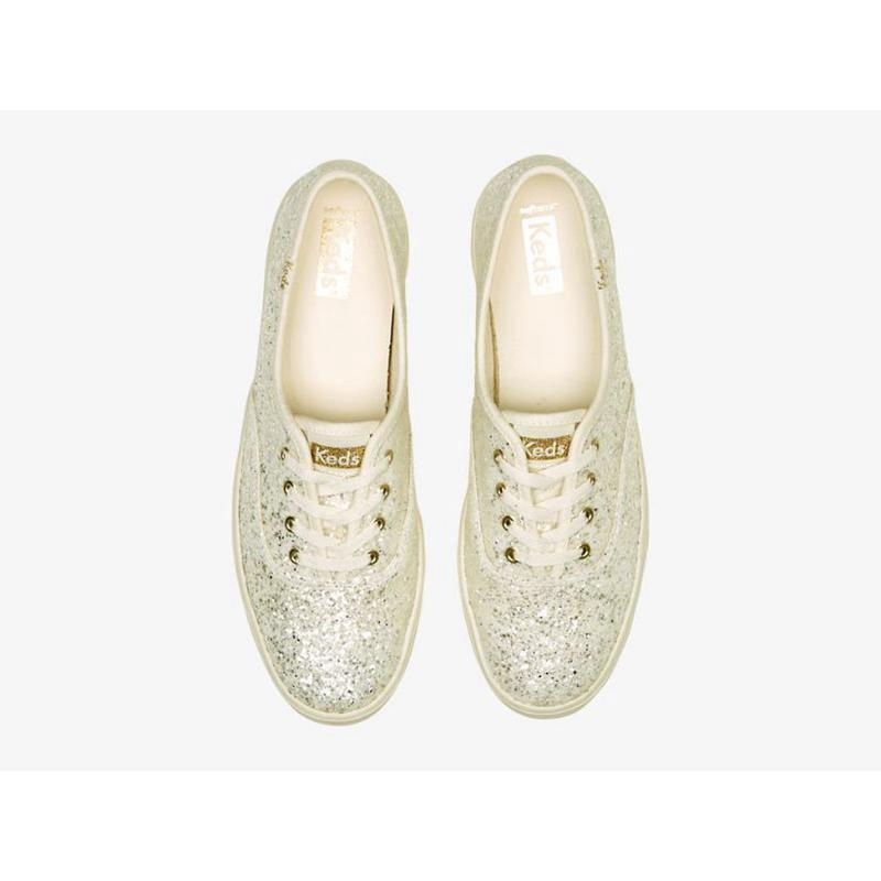 Keds The Platform Glitter Celebration Naisten Platform Sneakers Kerma Valkoinen | GAEC65091