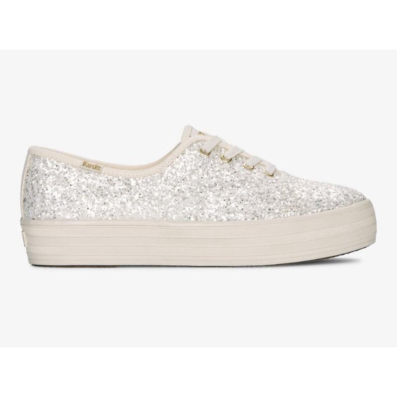 Keds The Platform Glitter Celebration Naisten Platform Sneakers Kerma Valkoinen | GAEC65091