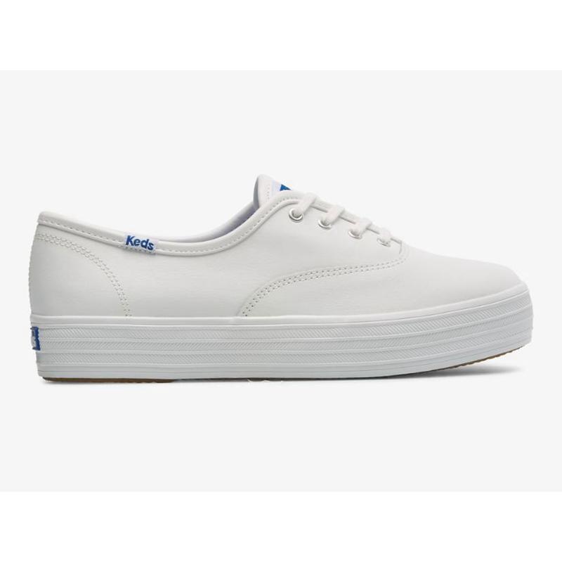 Keds The Platform Naisten Leather Sneakers Valkoinen | IDCA89732