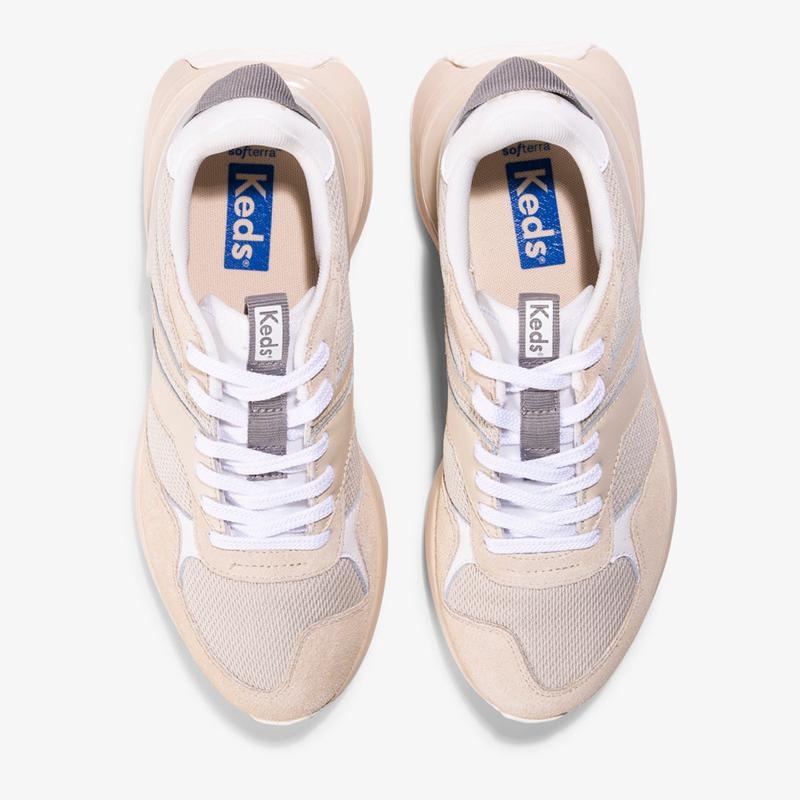 Keds Tiasa Retro Runner Cream Naisten Canvas Navajowhite | QIJE23719