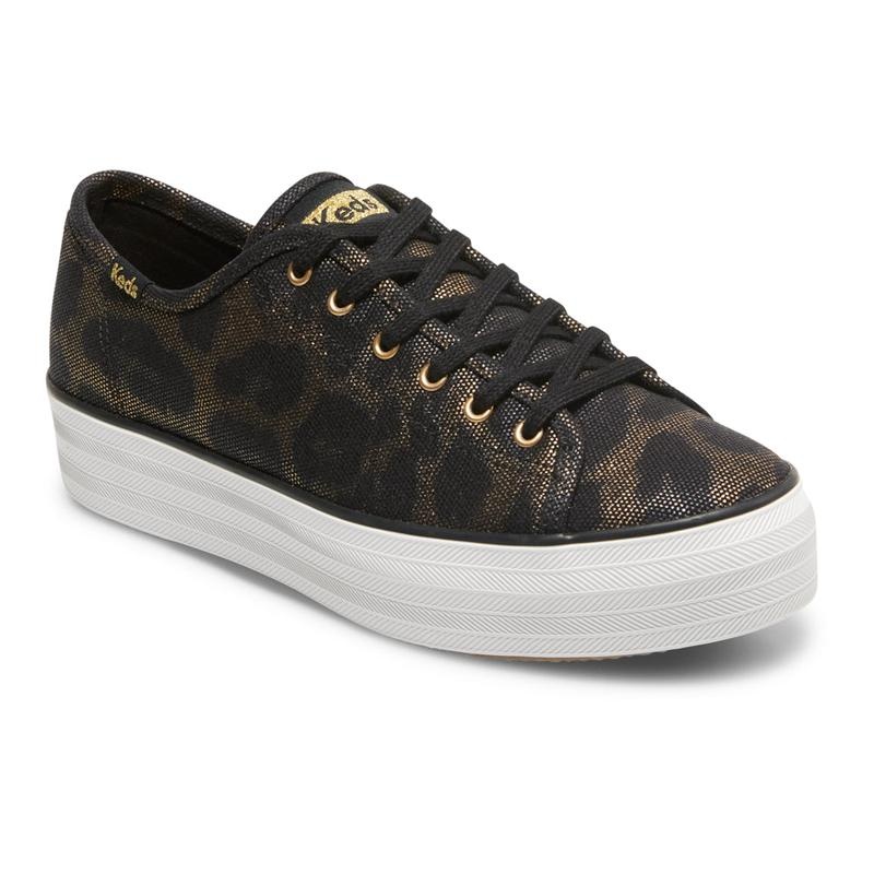 Keds Triple Kick Metallic Canvas Naisten Canvas Mustat | ZVYI89236