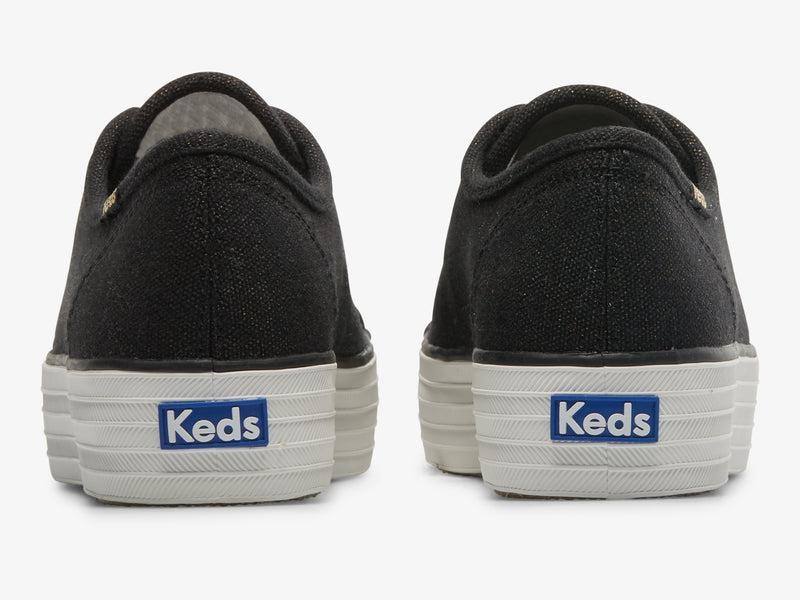 Keds Triple Kick Metallic Naisten Canvas Black/Gold | JXUP26083