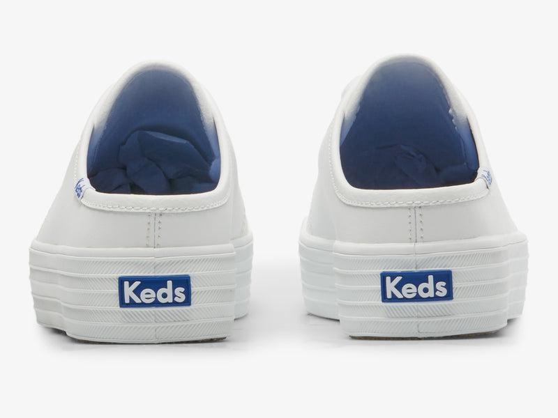 Keds Triple Mule Nahkaiset Naisten Leather Sneakers Valkoinen | PDUZ84721