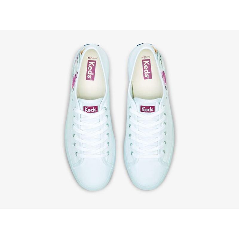 Keds Triple Up Canvas Painterly Floral Naisten Platform Sneakers Valkoinen Pinkki | ZYIR04819