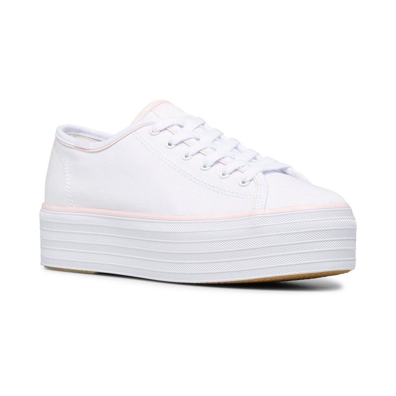 Keds Triple Up Hits/Pink Canvas Naisten Canvas White/Pink | QWYH01952