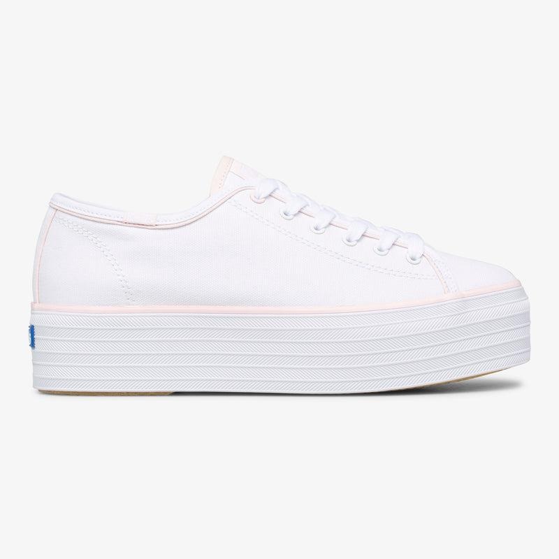 Keds Triple Up Hits/Pink Canvas Naisten Canvas White/Pink | QWYH01952